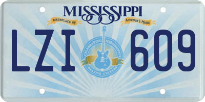 MS license plate LZI609