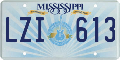 MS license plate LZI613