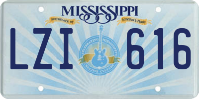 MS license plate LZI616