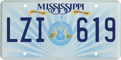 MS license plate LZI619