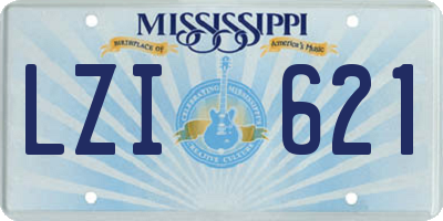 MS license plate LZI621