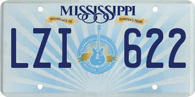 MS license plate LZI622