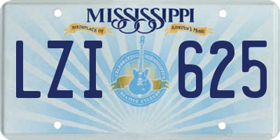 MS license plate LZI625
