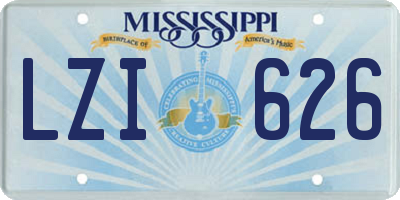 MS license plate LZI626