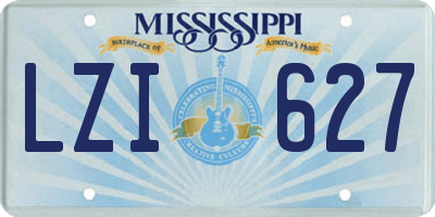MS license plate LZI627