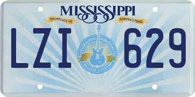 MS license plate LZI629