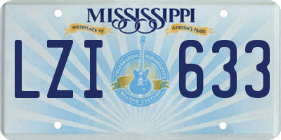 MS license plate LZI633