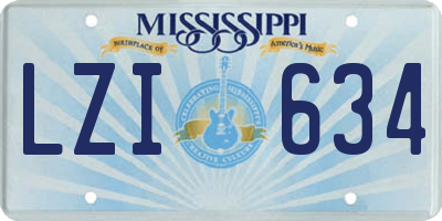 MS license plate LZI634