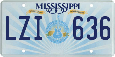MS license plate LZI636
