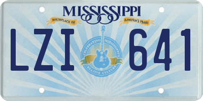 MS license plate LZI641
