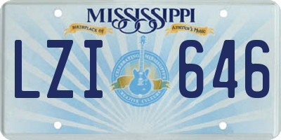 MS license plate LZI646