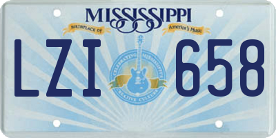 MS license plate LZI658