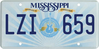 MS license plate LZI659