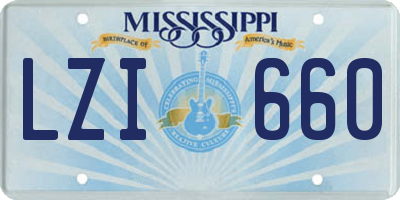 MS license plate LZI660