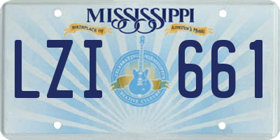 MS license plate LZI661