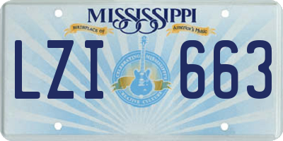 MS license plate LZI663