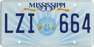 MS license plate LZI664