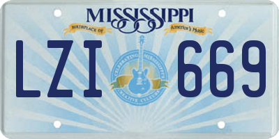 MS license plate LZI669