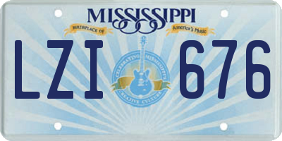 MS license plate LZI676