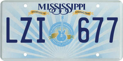 MS license plate LZI677