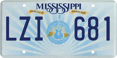 MS license plate LZI681