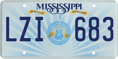MS license plate LZI683