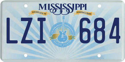 MS license plate LZI684
