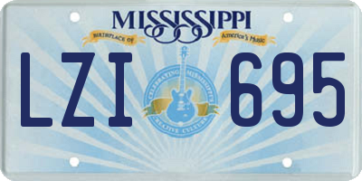 MS license plate LZI695
