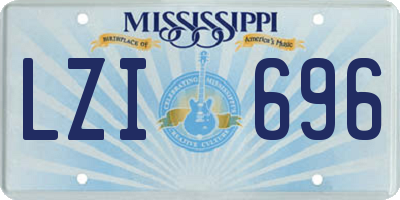 MS license plate LZI696