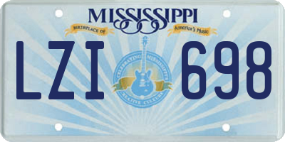 MS license plate LZI698