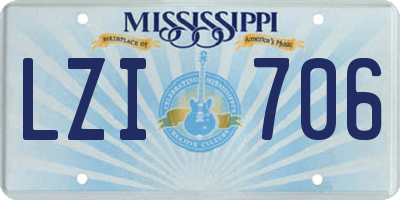 MS license plate LZI706
