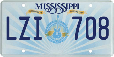 MS license plate LZI708
