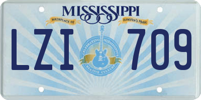MS license plate LZI709