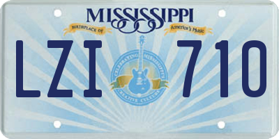 MS license plate LZI710