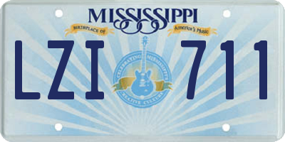 MS license plate LZI711