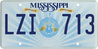MS license plate LZI713