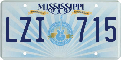 MS license plate LZI715