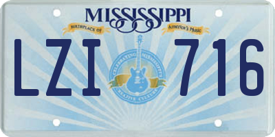 MS license plate LZI716