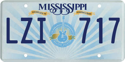 MS license plate LZI717