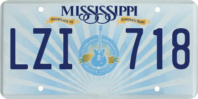 MS license plate LZI718