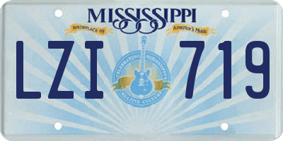 MS license plate LZI719