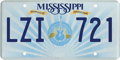 MS license plate LZI721