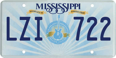 MS license plate LZI722
