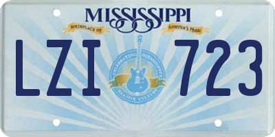 MS license plate LZI723