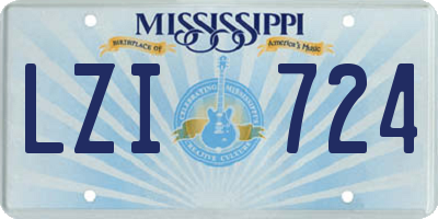 MS license plate LZI724