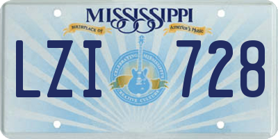 MS license plate LZI728