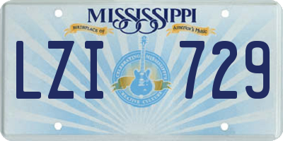 MS license plate LZI729