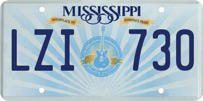 MS license plate LZI730