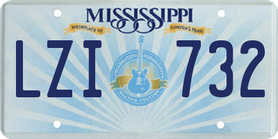 MS license plate LZI732