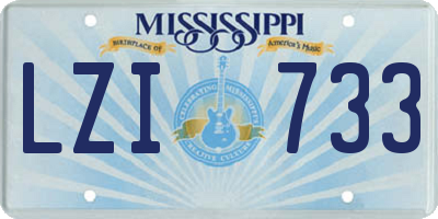 MS license plate LZI733